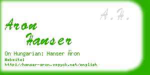 aron hanser business card